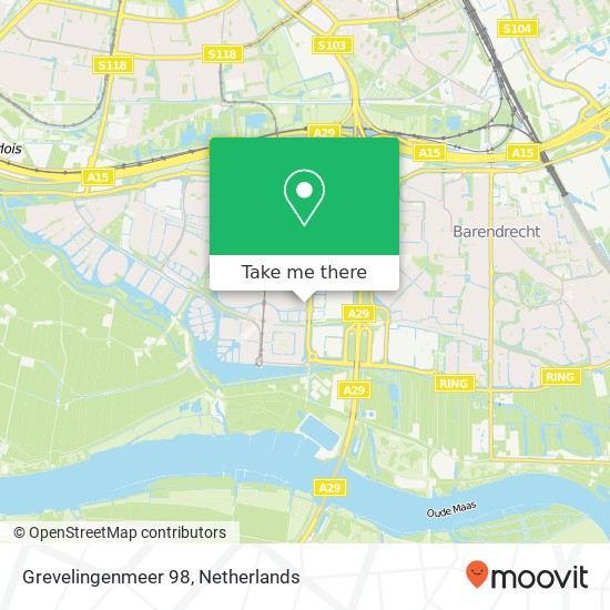 Grevelingenmeer 98, 2993 PK Barendrecht Karte