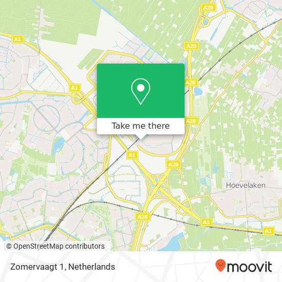 Zomervaagt 1, 3829 GT Hooglanderveen map