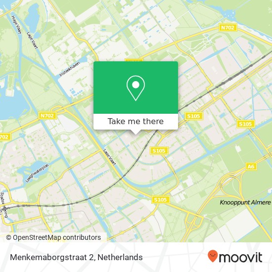 Menkemaborgstraat 2, 1333 VG Almere-Buiten Karte