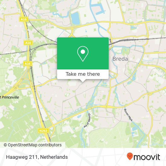 Haagweg 211, 4812 XC Breda map