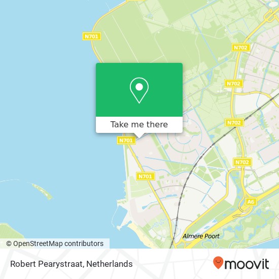 Robert Pearystraat, 1363 Almere-Stad map
