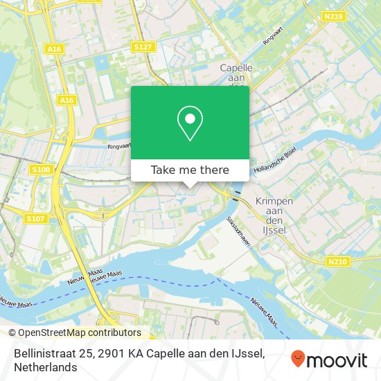 Bellinistraat 25, 2901 KA Capelle aan den IJssel map