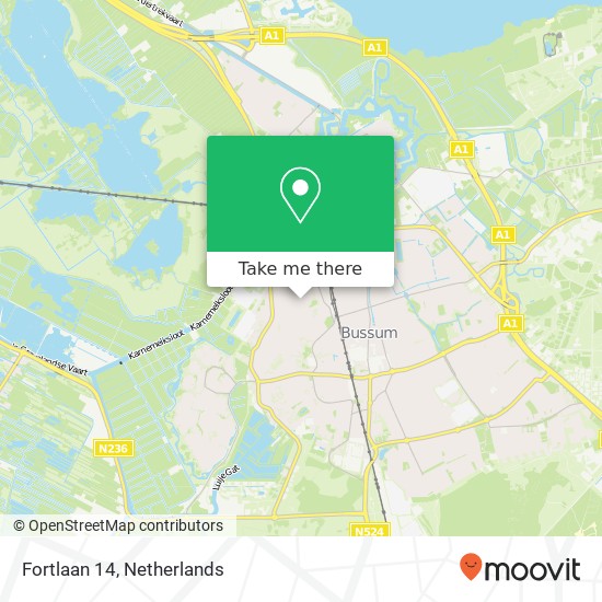 Fortlaan 14, 1405 BN Bussum Karte