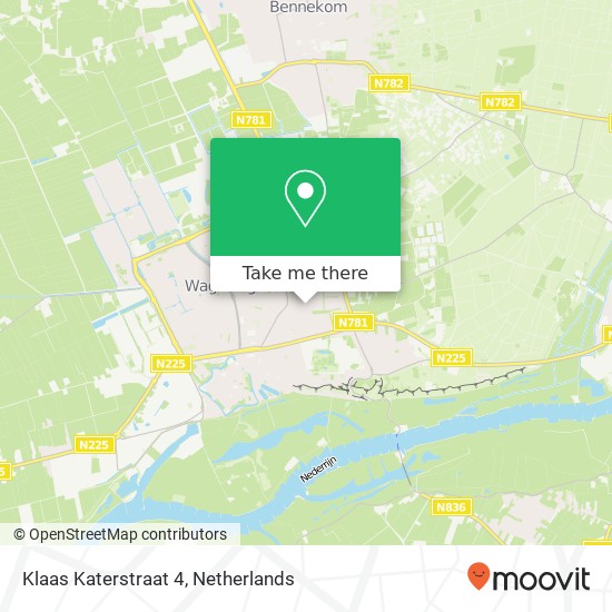 Klaas Katerstraat 4, 6706 DS Wageningen map
