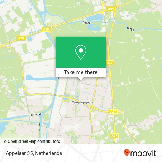 Appelaar 35, 4907 KD Oosterhout Karte