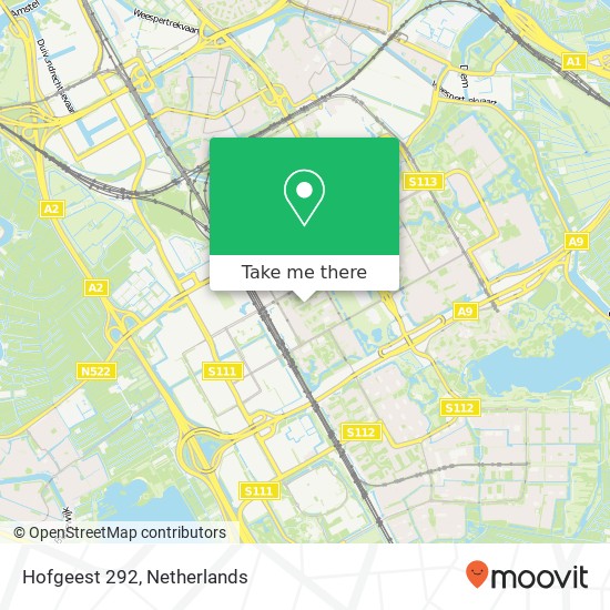 Hofgeest 292, 1102 EP Amsterdam map