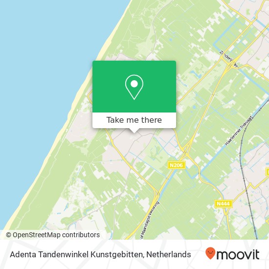 Adenta Tandenwinkel Kunstgebitten, Kerkstraat 44 map