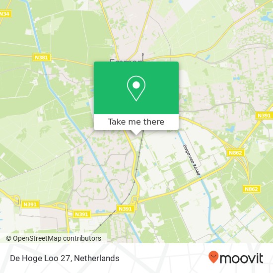 De Hoge Loo 27, 7811 LP Emmen map