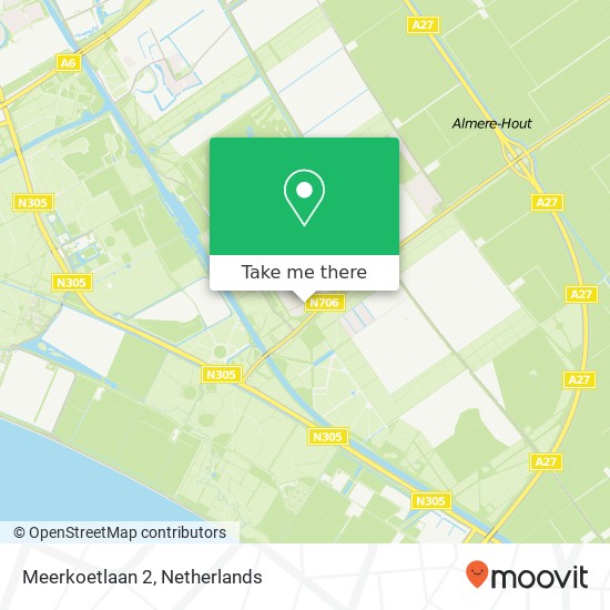 Meerkoetlaan 2, 1343 AW Almere-Hout map