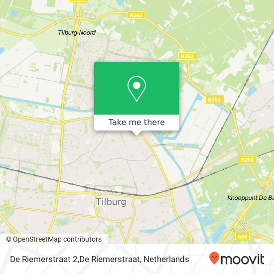 De Riemerstraat 2,De Riemerstraat, 5014 MV Tilburg map