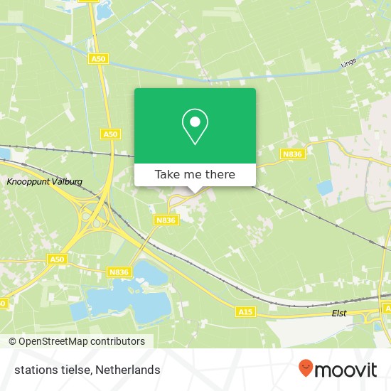 stations tielse, 6675 AV Valburg map