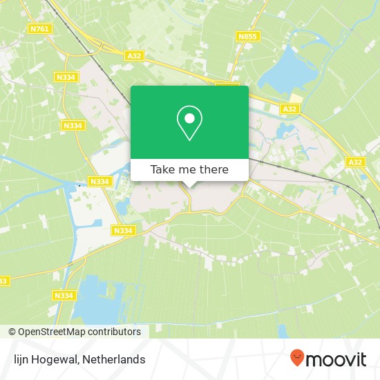 lijn Hogewal, 8331 Steenwijk Karte
