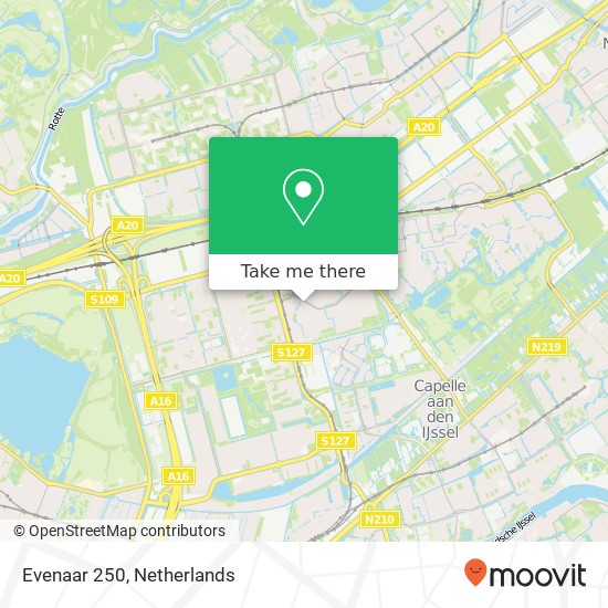 Evenaar 250, 3067 DA Rotterdam map