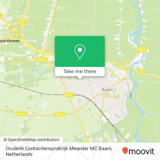 Oculenti Contactlenspraktijk Meander MC Baarn, Molenweg 2 map