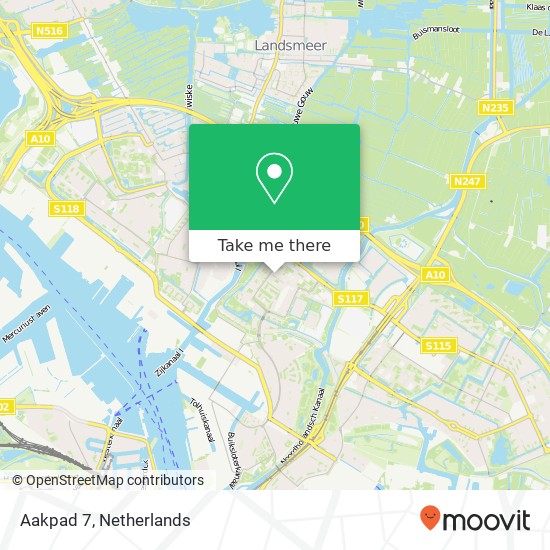 Aakpad 7, 1034 Amsterdam Karte