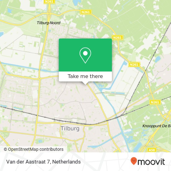 Van der Aastraat 7, 5014 RA Tilburg map