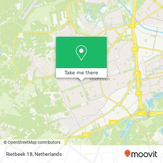 Rietbeek 18, 5501 CB Veldhoven Karte