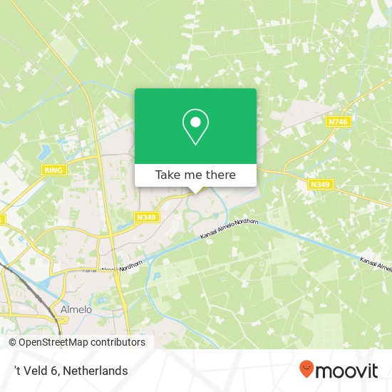 't Veld 6, 7603 EC Almelo map