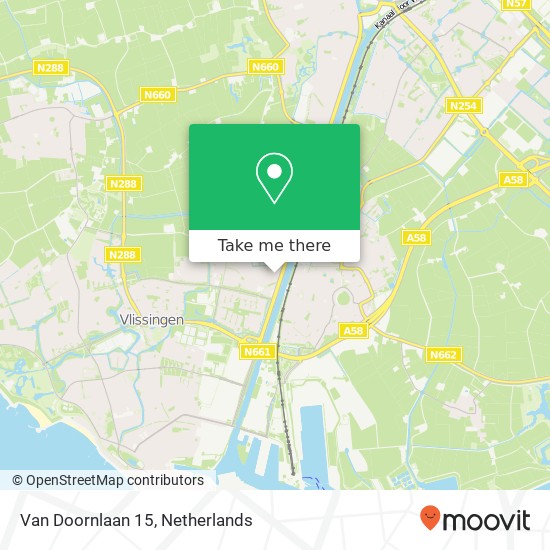 Van Doornlaan 15, 4386 AH Vlissingen map