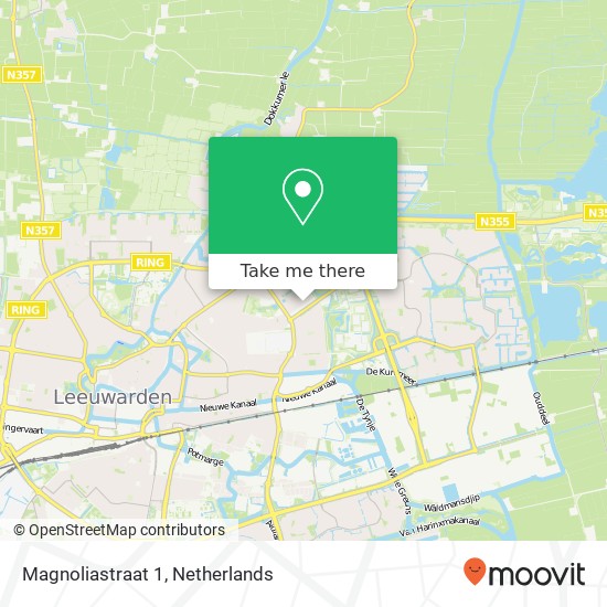 Magnoliastraat 1, 8924 GC Leeuwarden map