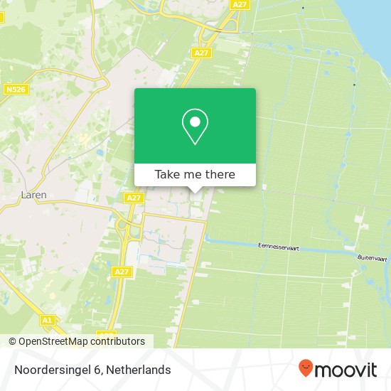 Noordersingel 6, 3755 EZ Eemnes map