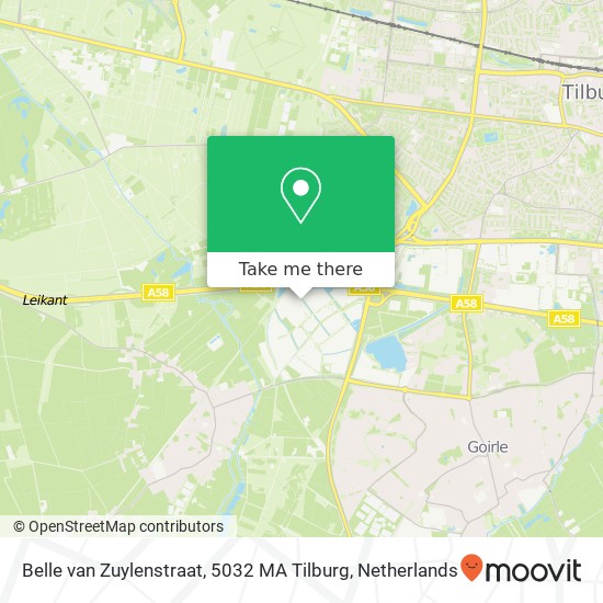 Belle van Zuylenstraat, 5032 MA Tilburg map