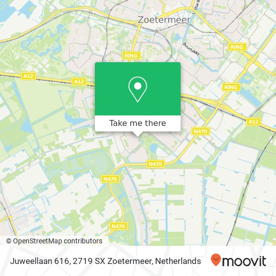 Juweellaan 616, 2719 SX Zoetermeer Karte