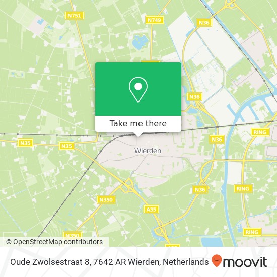 Oude Zwolsestraat 8, 7642 AR Wierden map