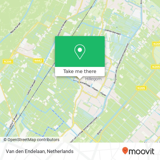 Van den Endelaan, 2181 JE Hillegom map