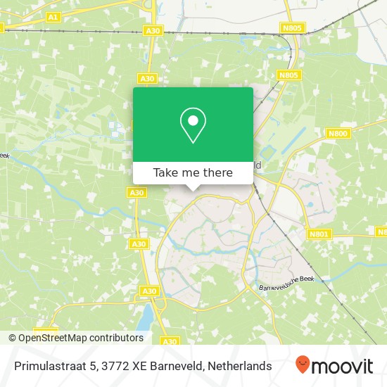 Primulastraat 5, 3772 XE Barneveld map