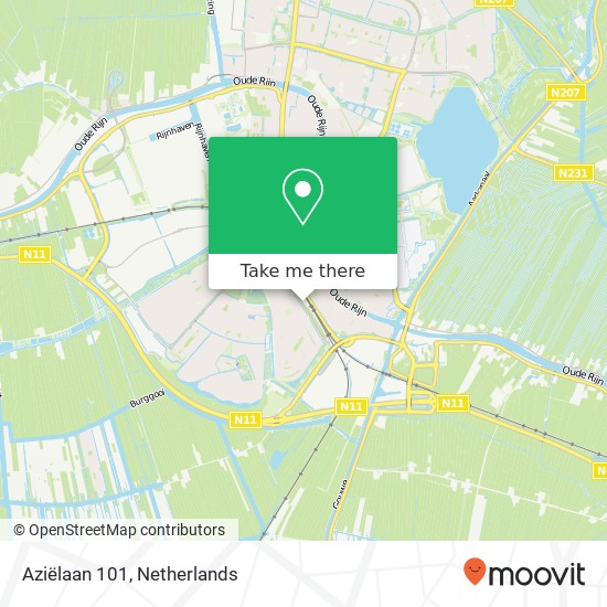 Aziëlaan 101, 2408 HZ Alphen aan den Rijn Karte