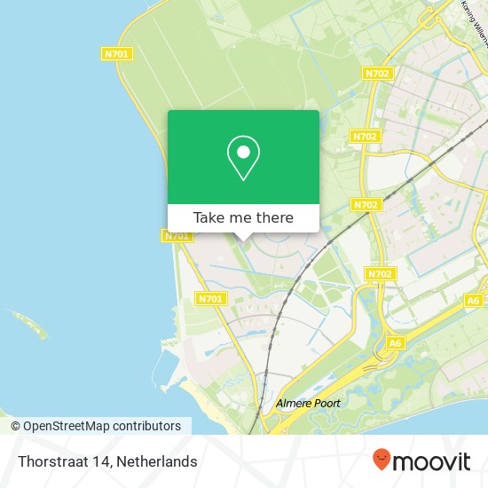 Thorstraat 14, 1363 WM Almere-Stad map