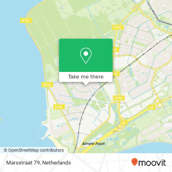 Marsstraat 79, 1363 VS Almere-Stad Karte