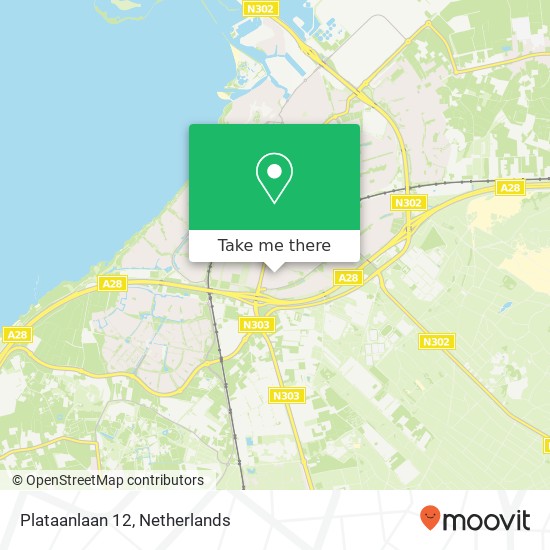 Plataanlaan 12, 3843 JM Harderwijk map