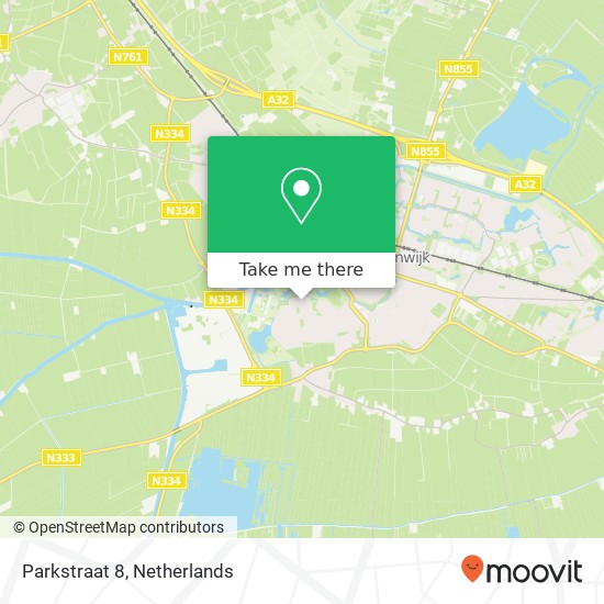 Parkstraat 8, 8331 PN Steenwijk Karte