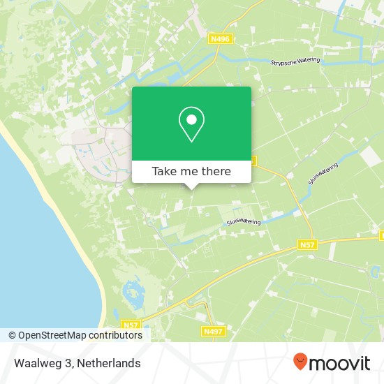 Waalweg 3, 3235 LN Rockanje map