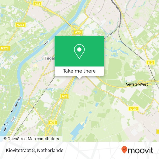 Kievitstraat 8, 5932 VN Tegelen Karte