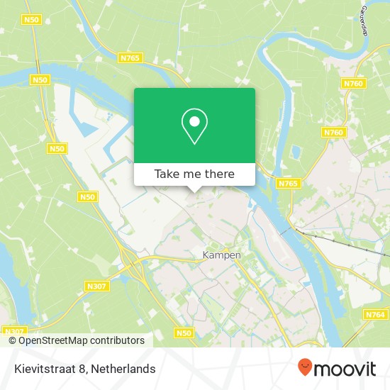 Kievitstraat 8, 8262 AD Kampen map