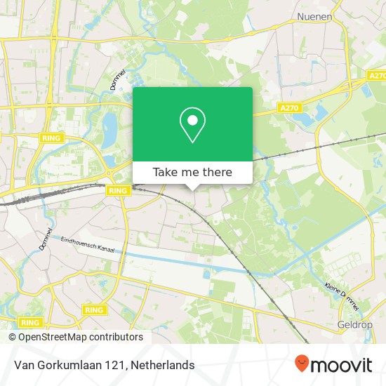 Van Gorkumlaan 121, 5641 WP Eindhoven Karte