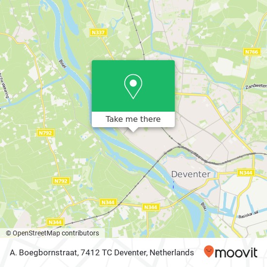 A. Boegbornstraat, 7412 TC Deventer map