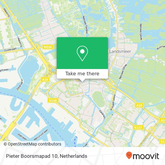 Pieter Boorsmapad 10, 1035 PK Amsterdam map