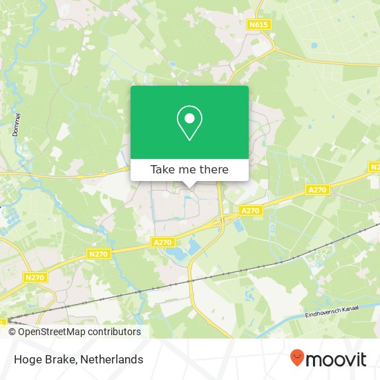 Hoge Brake, 5672 ED Nuenen Karte