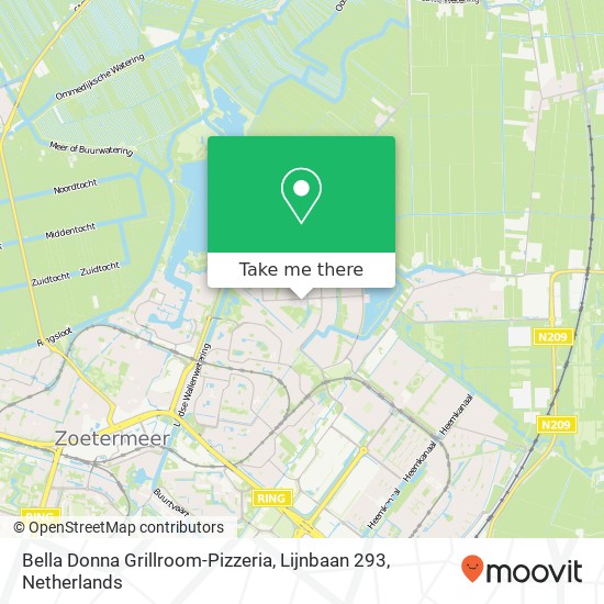 Bella Donna Grillroom-Pizzeria, Lijnbaan 293 map