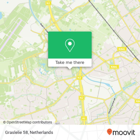 Graslelie 58, 5658 GR Eindhoven Karte