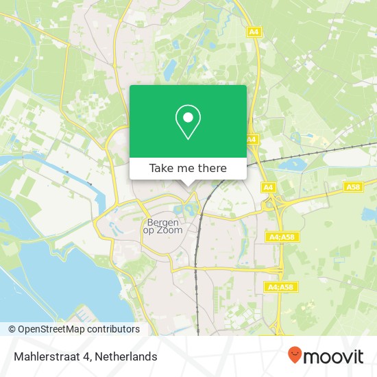 Mahlerstraat 4, 4614 AR Bergen op Zoom map