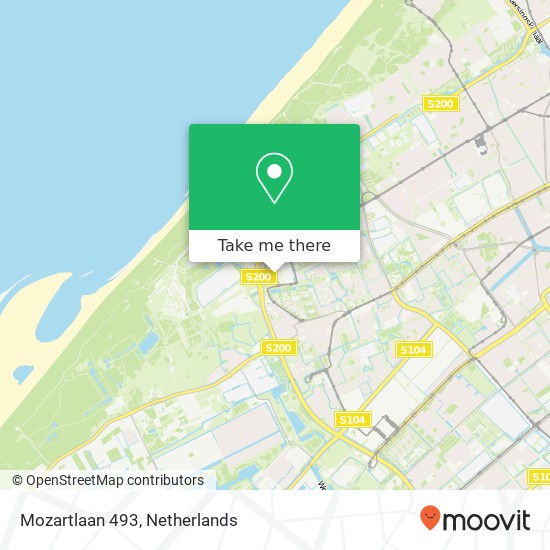 Mozartlaan 493, 2555 KH Den Haag Karte