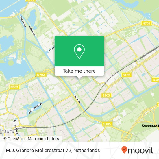 M.J. Granpré Molièrestraat 72, 1333 KE Almere-Buiten Karte