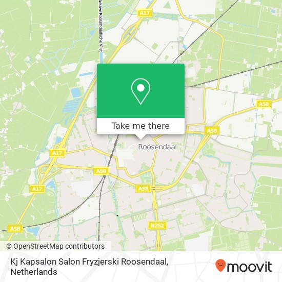 Kj Kapsalon Salon Fryzjerski Roosendaal, Molenstraat map