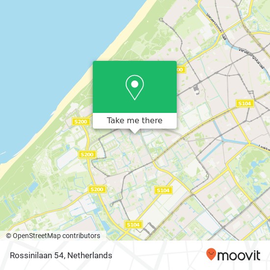 Rossinilaan 54, 2551 MG Den Haag map