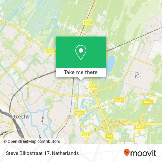 Steve Bikostraat 17, 3573 BA Utrecht map